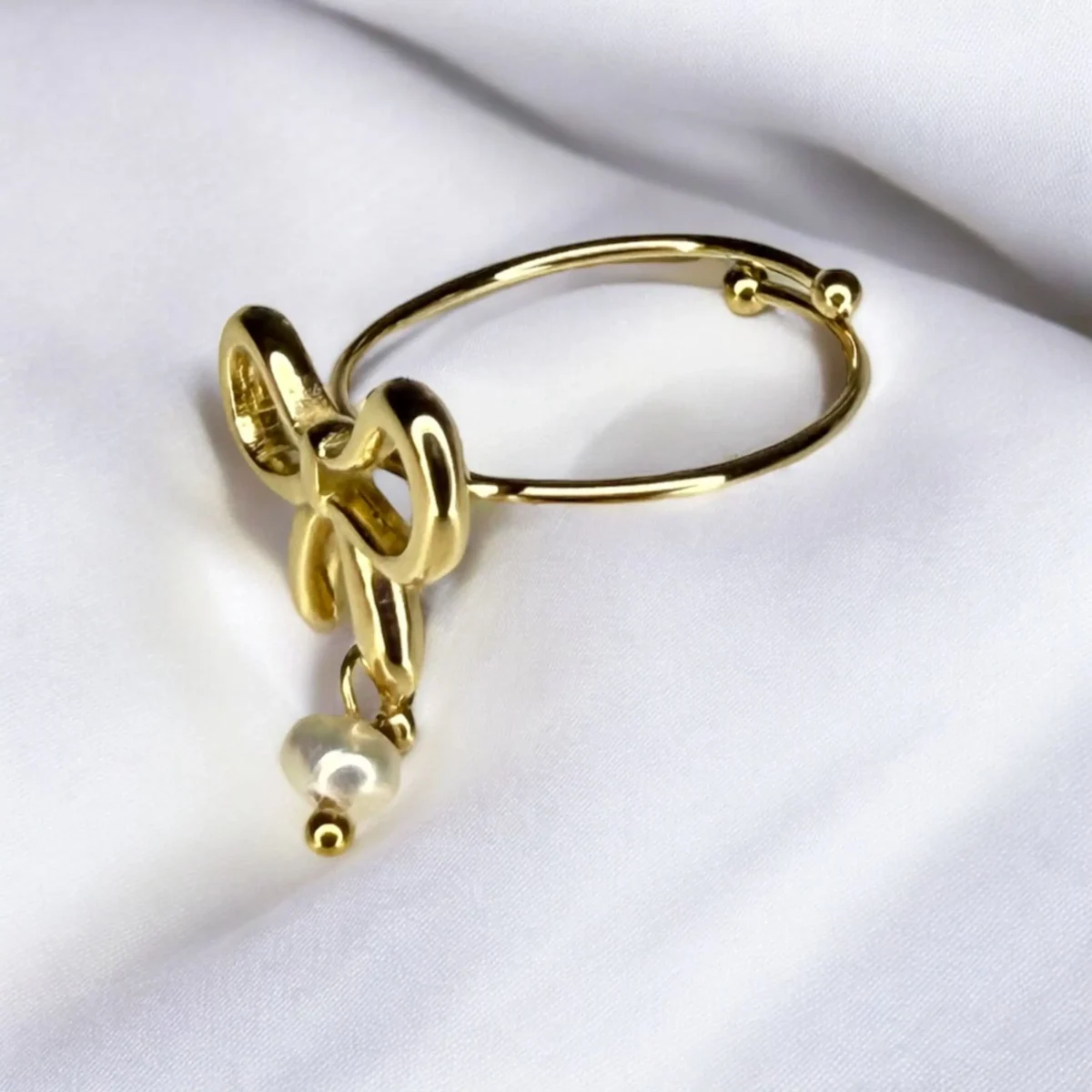 Bague Noeud Perle