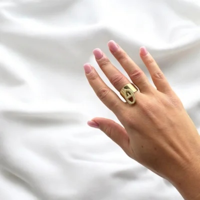 Bague breloque maille marine