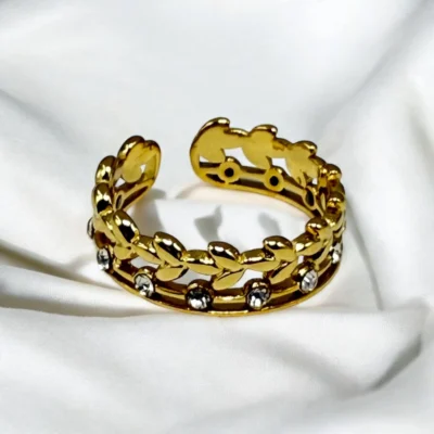 Bague Feuille Etincelante