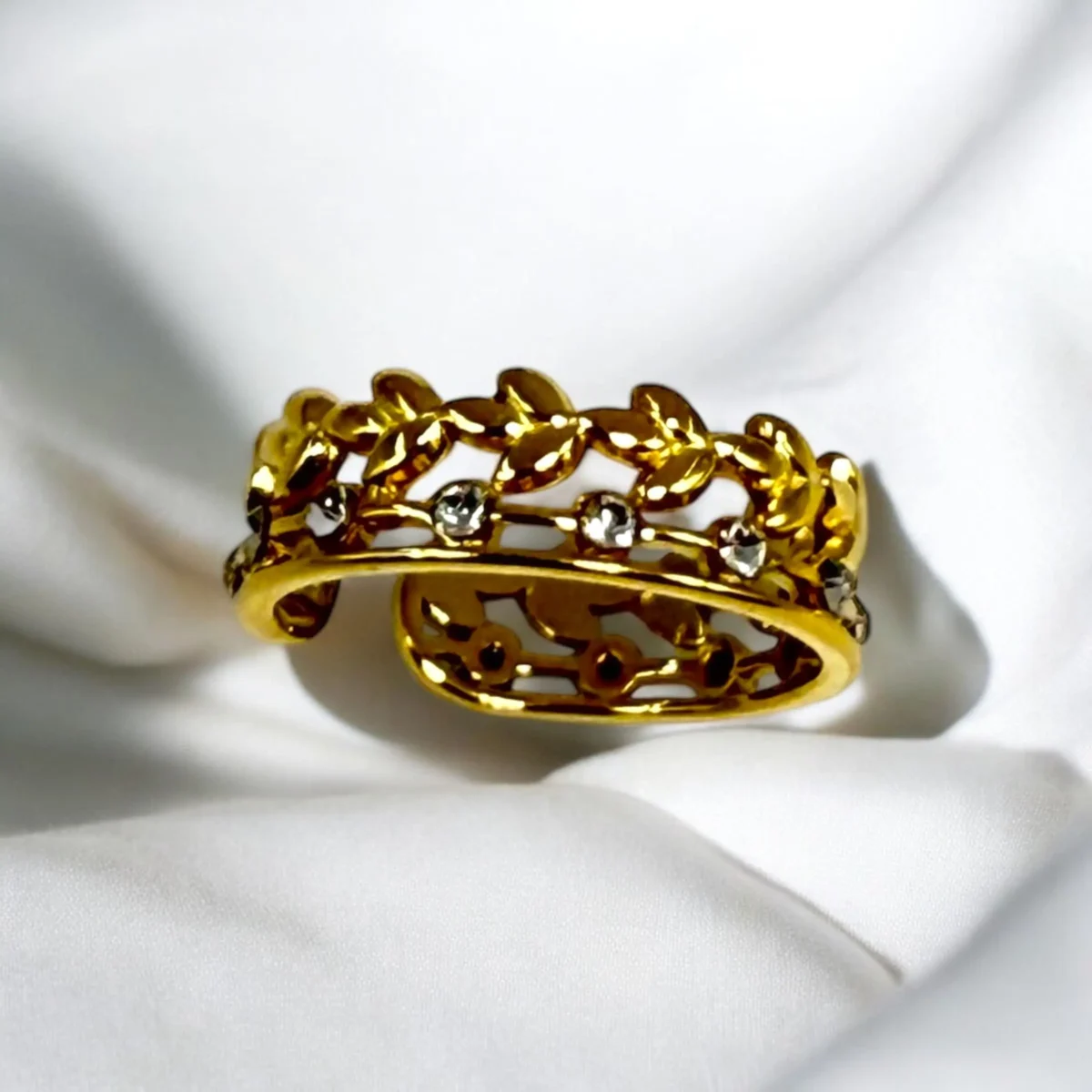 Bague Feuille Etincelante
