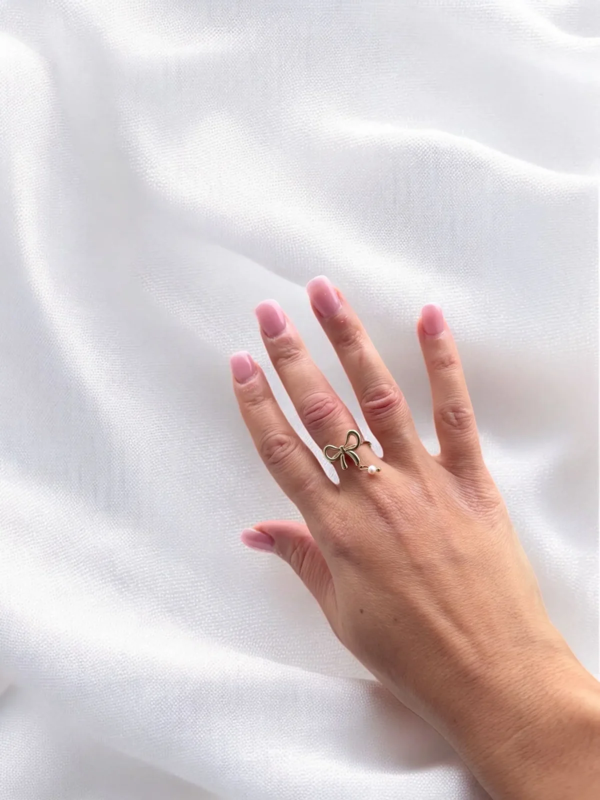 Bague nœud perle