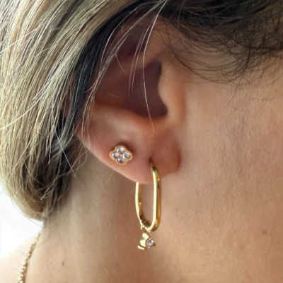 Boucles d’Oreilles Larme Strass