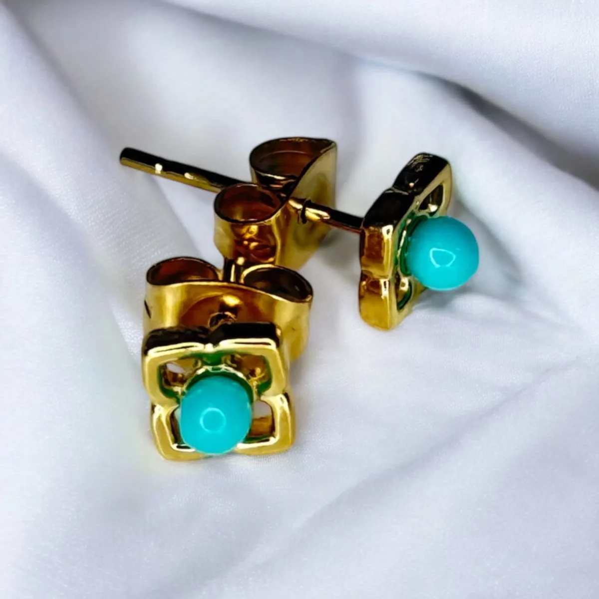 Boucles d'oreilles Mini Trèfle Azur
