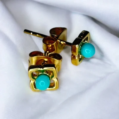 Boucles d'oreilles Mini Trèfle Azur