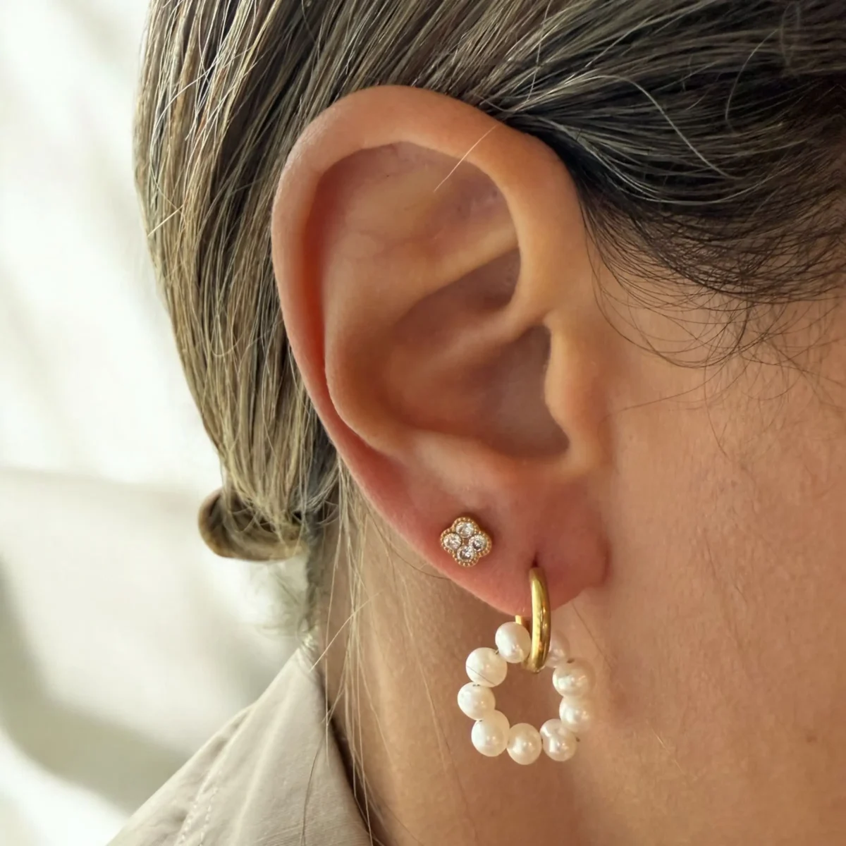 Boucles oreilles charme de perles