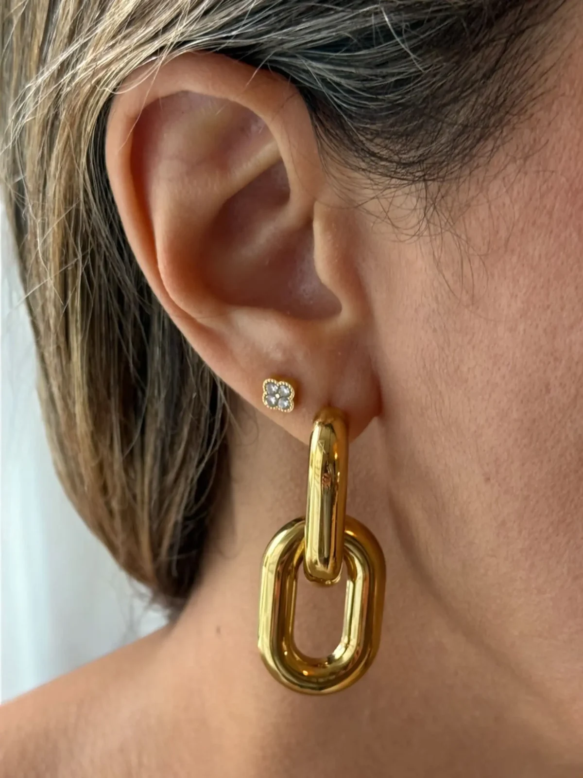 Boucles oreilles charme maillon