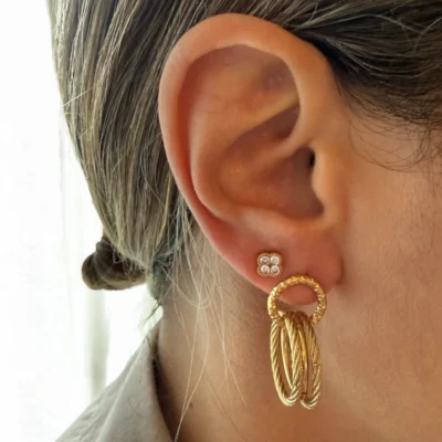 Boucles oreilles triple anneau