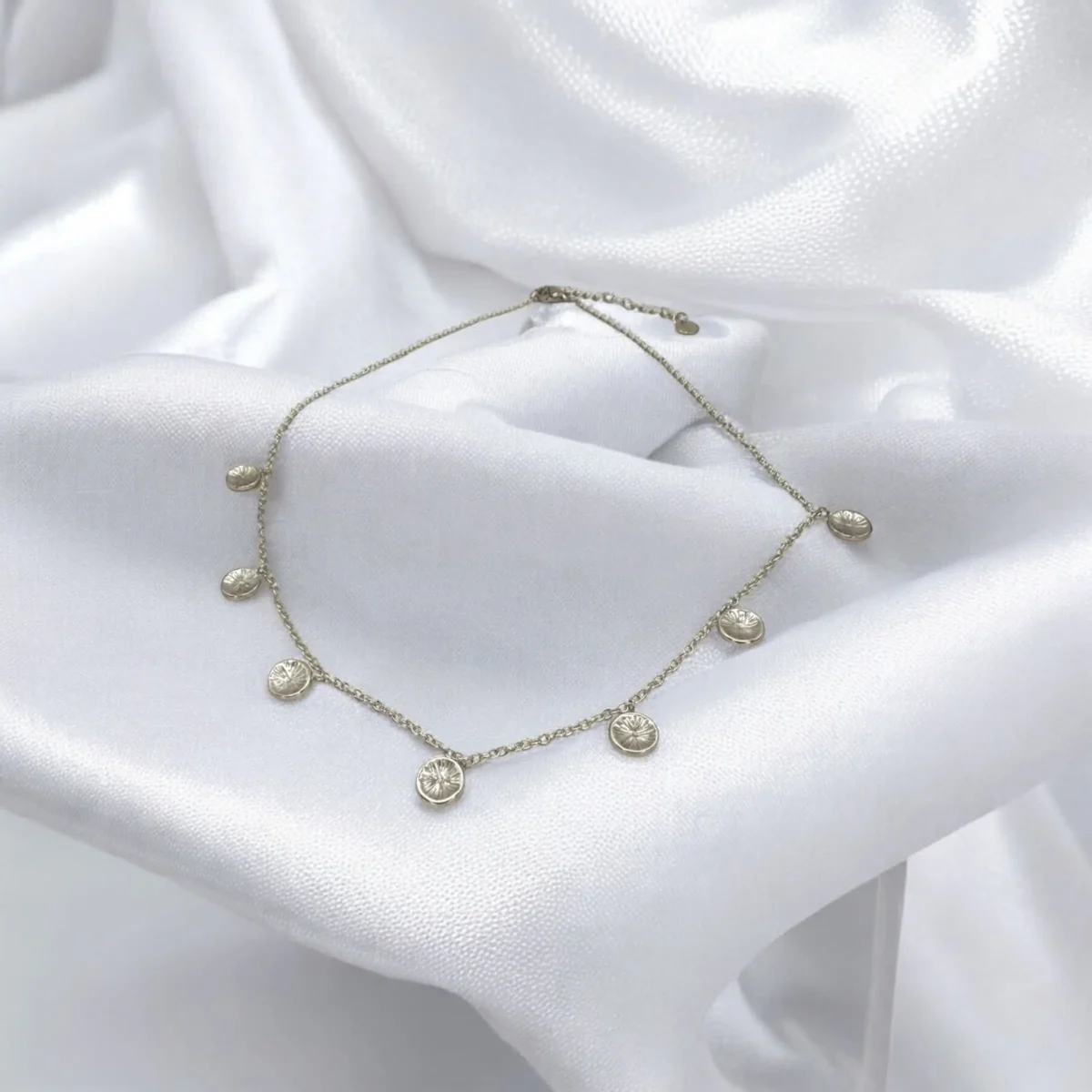 Collier floral incurve argente