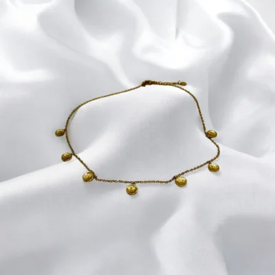 Collier floral incurvé doré