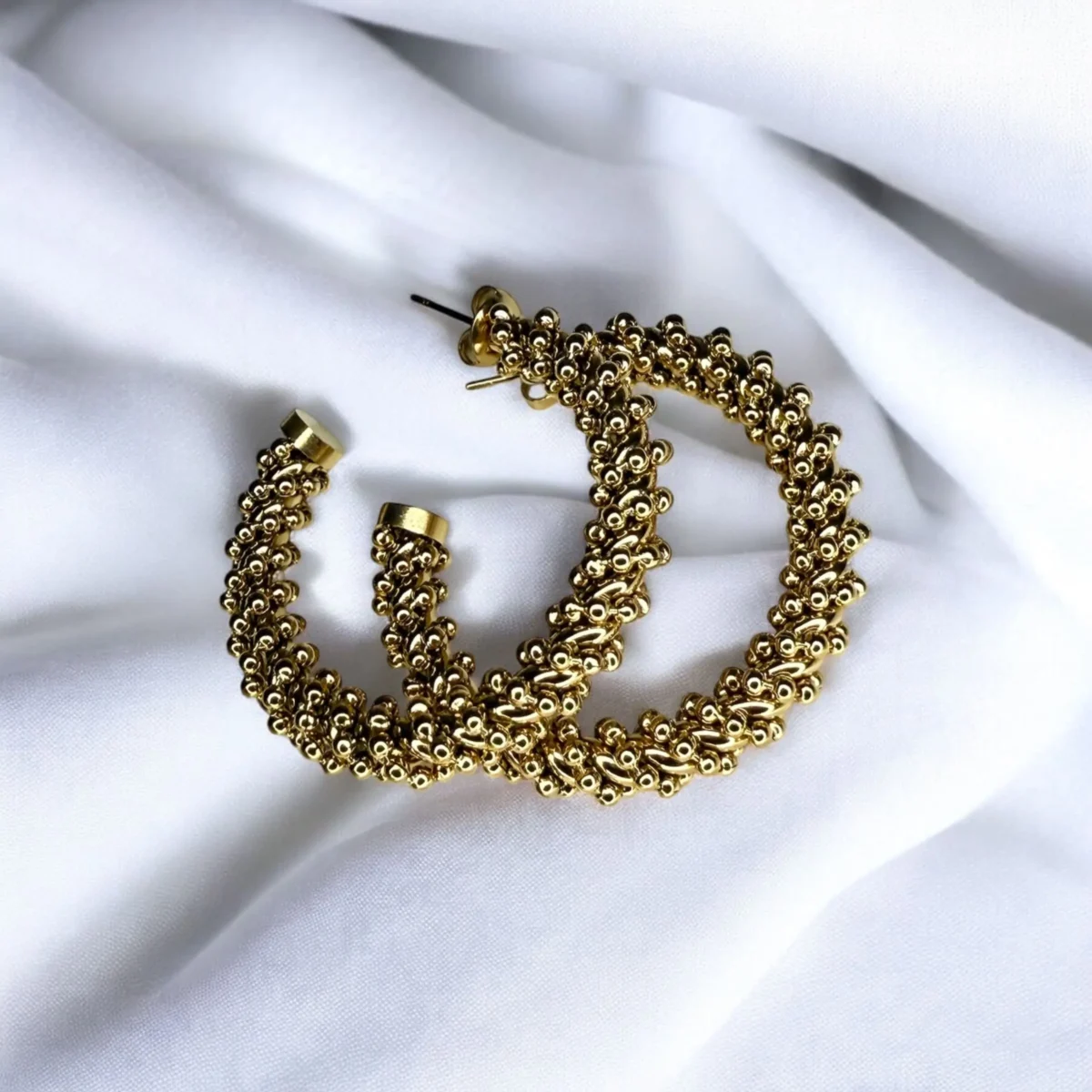 Boucles d'oreilles Créoles Billes d'Or