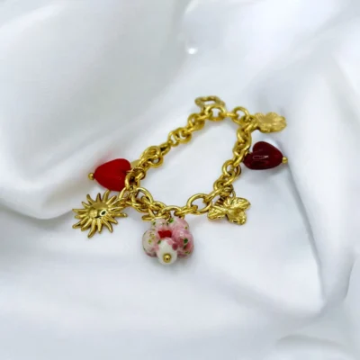 Bracelet charme rouge passion