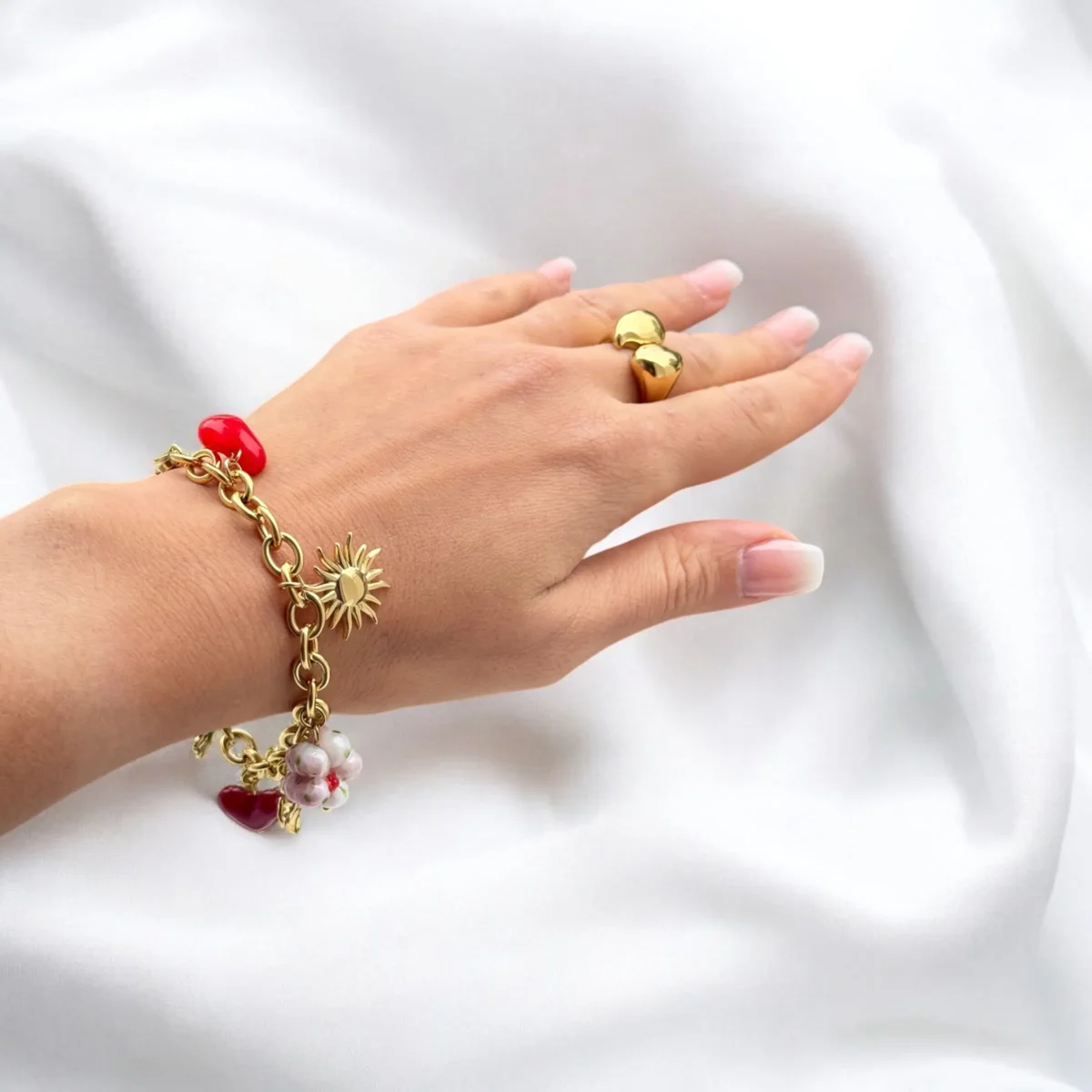 Bracelet charme rouge passion