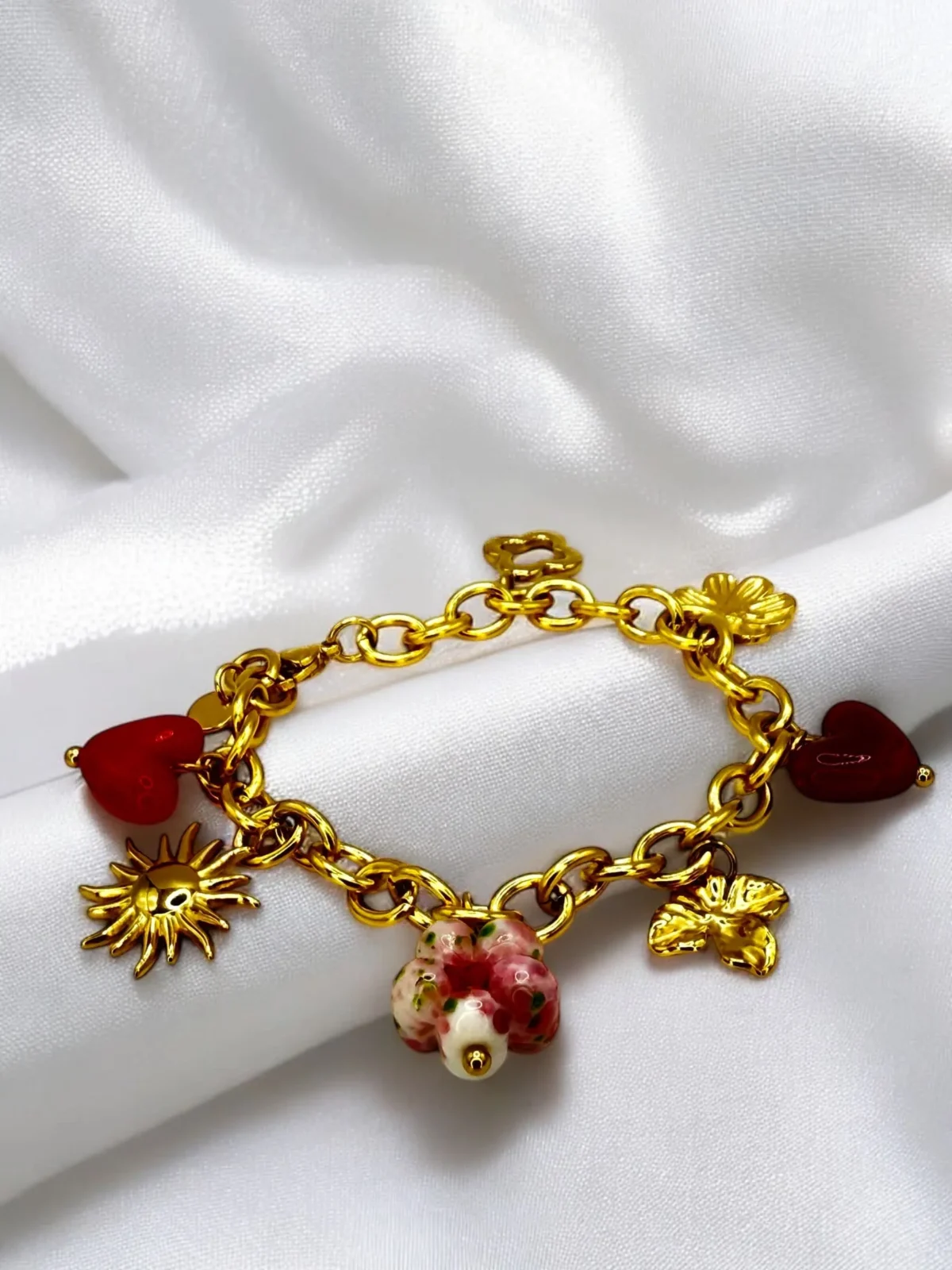 Bracelet charme rouge passion