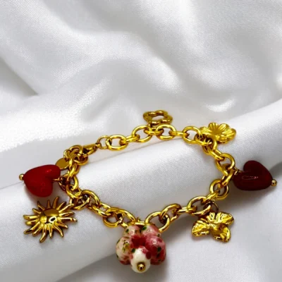 Bracelet charme rouge passion