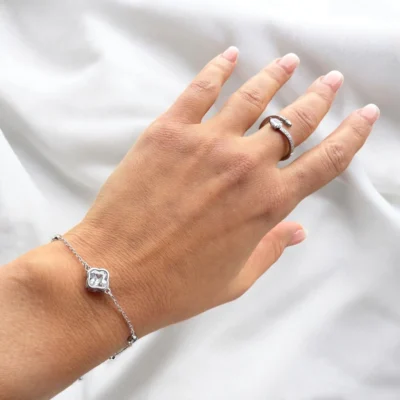 Bracelet Trèfle Argenté