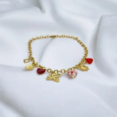 Collier charme rouge