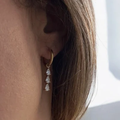 Boucle d'oreilles trilogie dorée