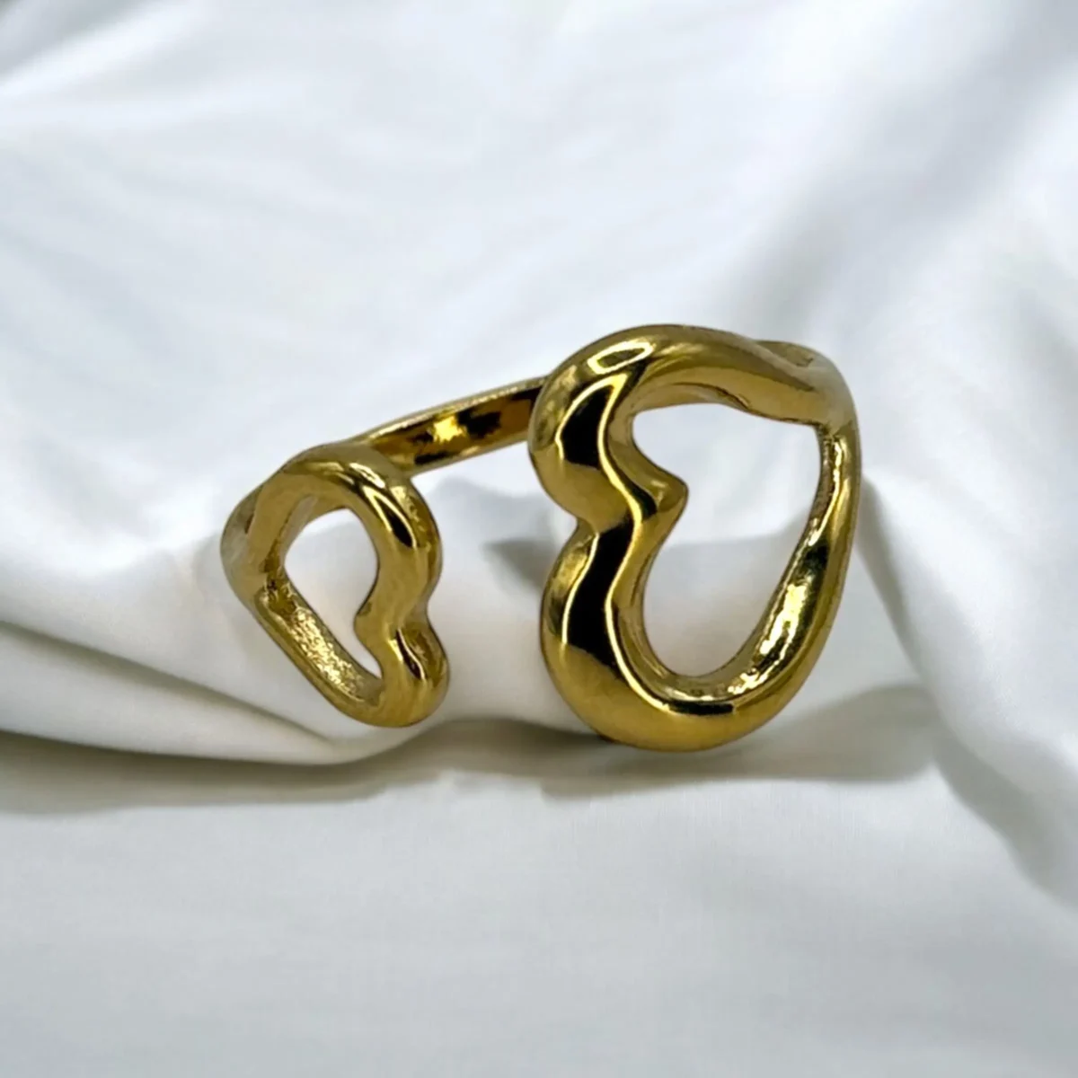 Bague Double Cœur Ouverte