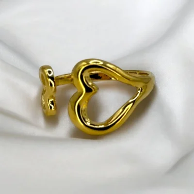 Bague Double Cœur Ouverte