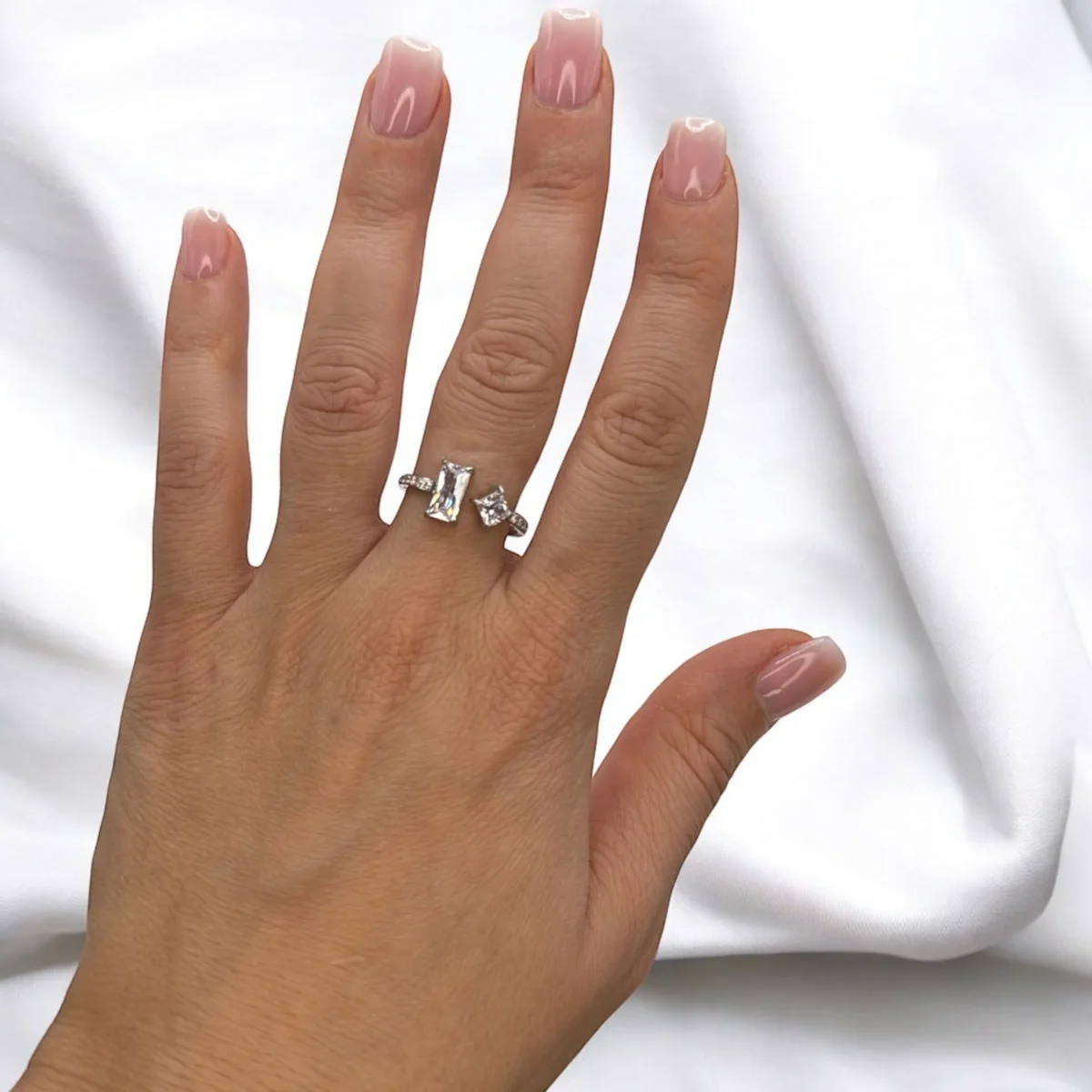 Bague Double Pierre Brillante