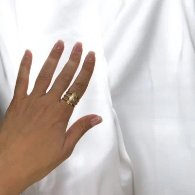 Bague Multi Anneaux Nacrée