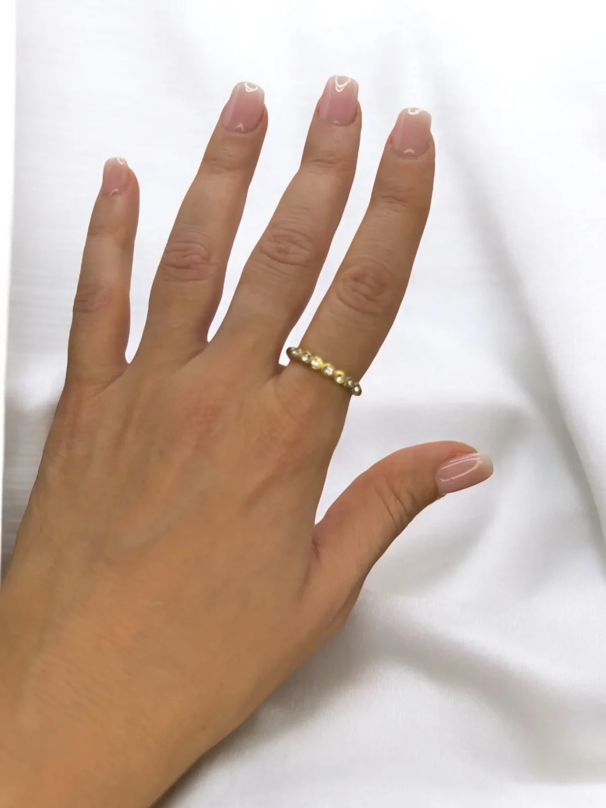 Bague Ouverte Dorée Strass