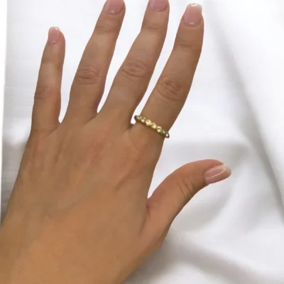 Bague Ouverte Dorée Strass