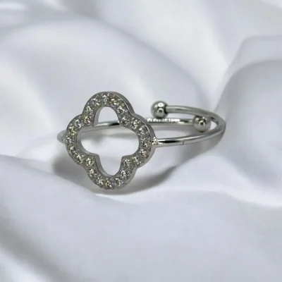 Bague Trèfle Cristaux Brillants