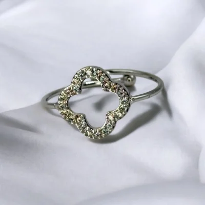 Bague Trèfle Cristaux Brillants