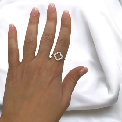 Bague Trèfle Cristaux Brillants