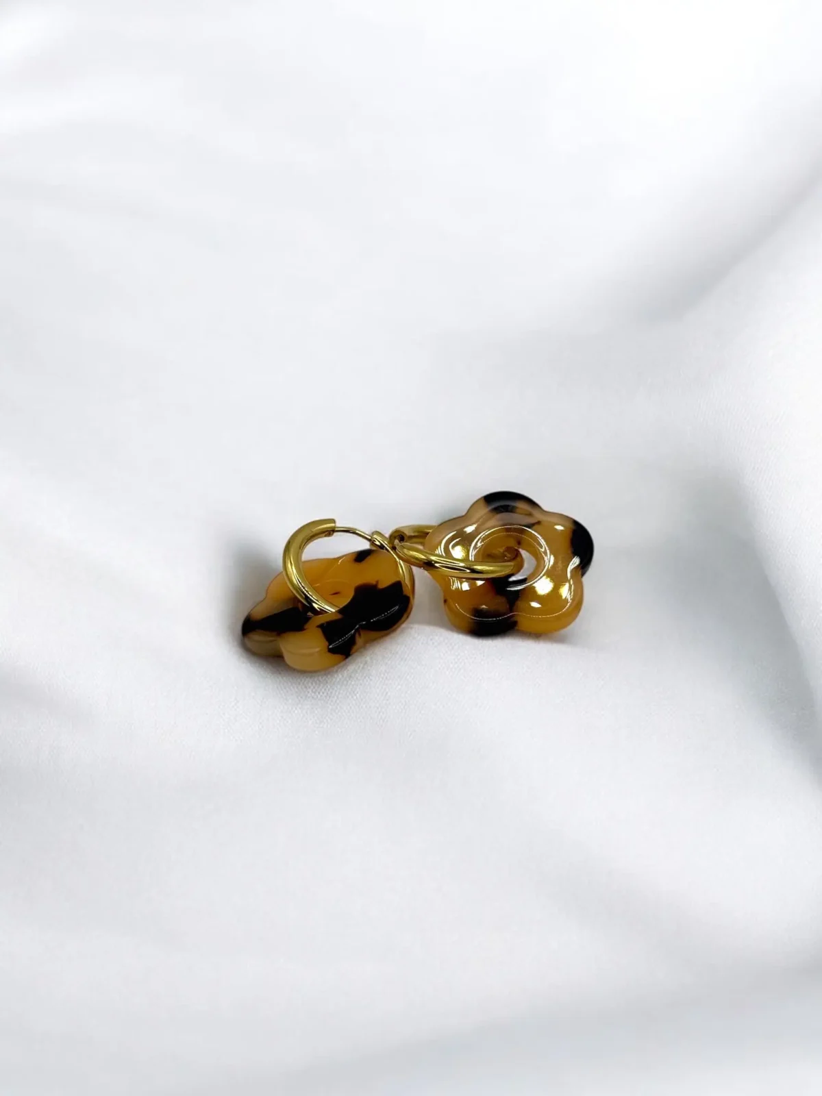 Boucles d'oreilles Créoles Fleur Léopard