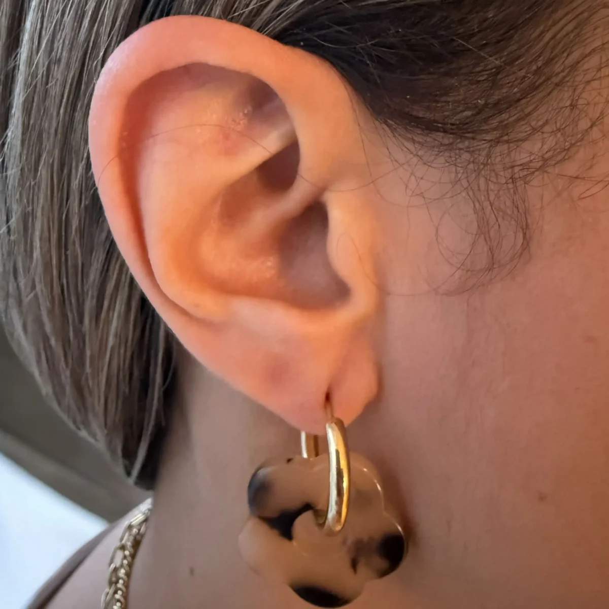 Boucles d'oreilles Créoles Fleur Léopard