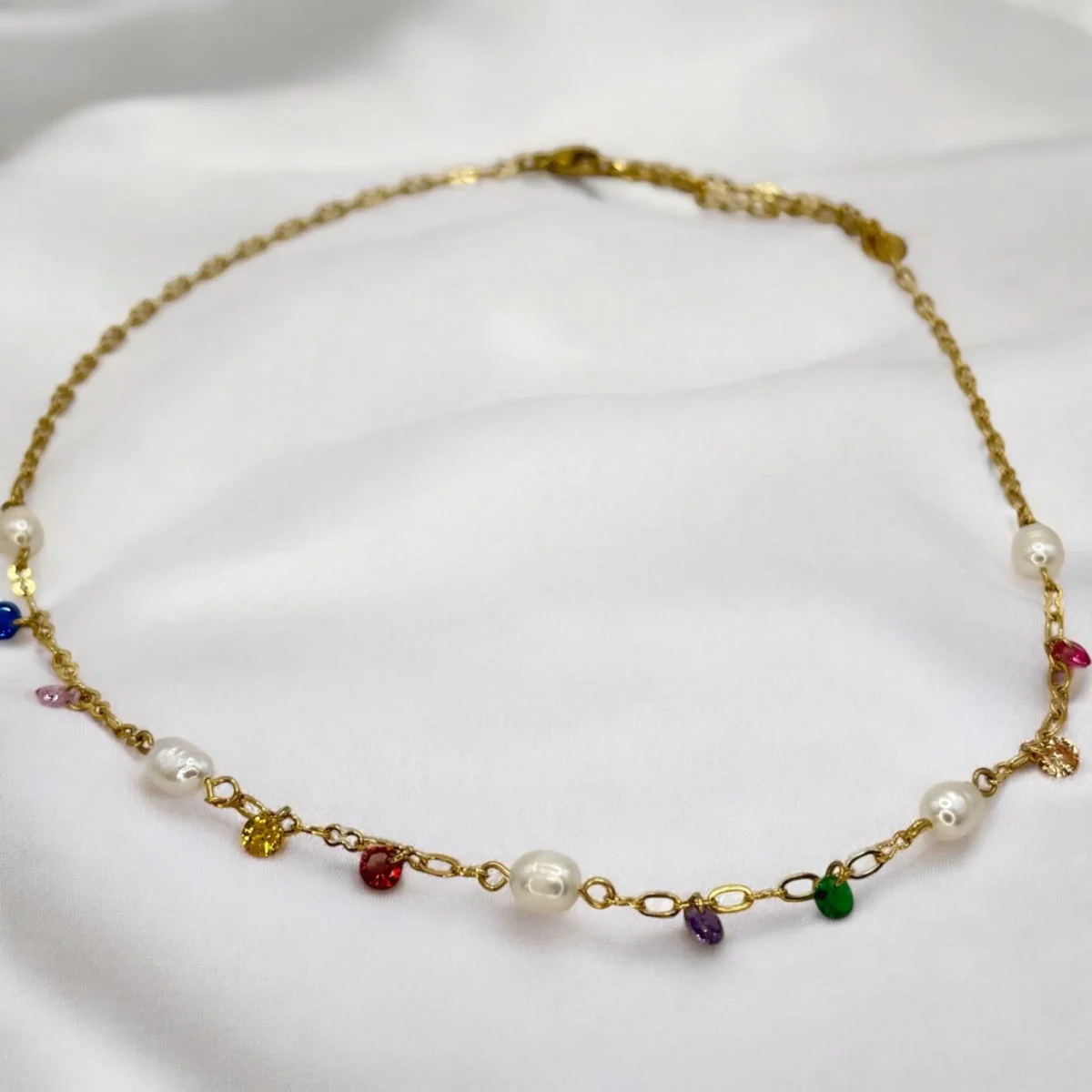 Collier Arc-en-Ciel Perlé