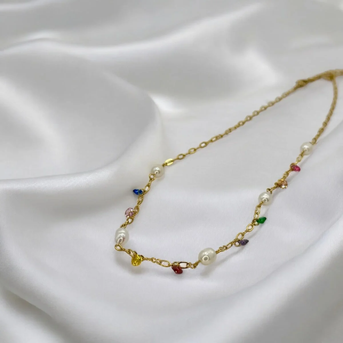 Collier Arc-en-Ciel Perlé