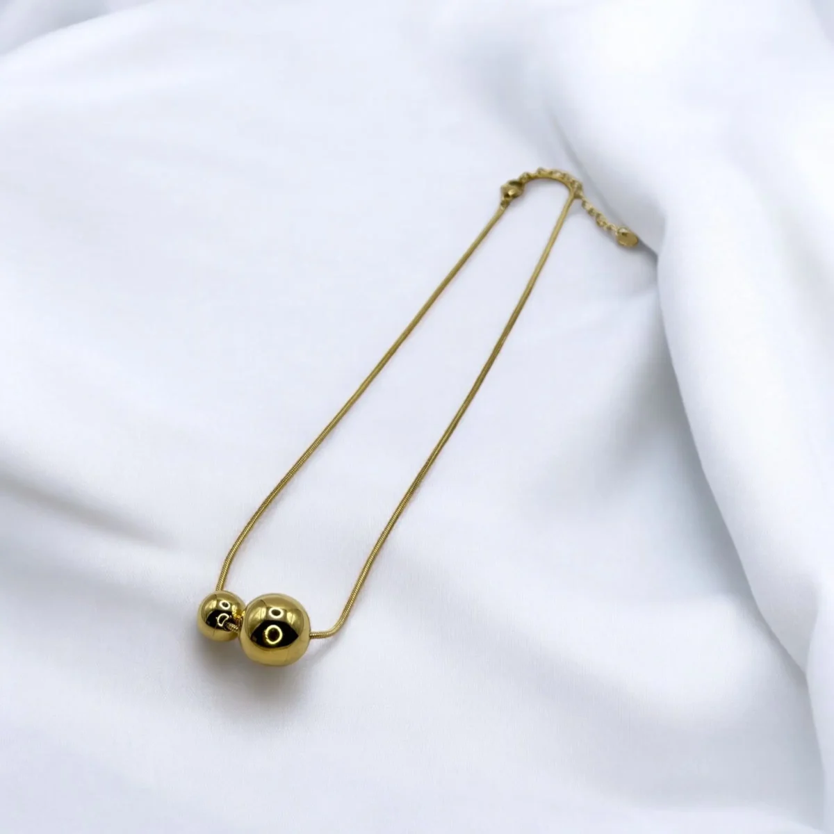 Collier Duo Sphères Dorées