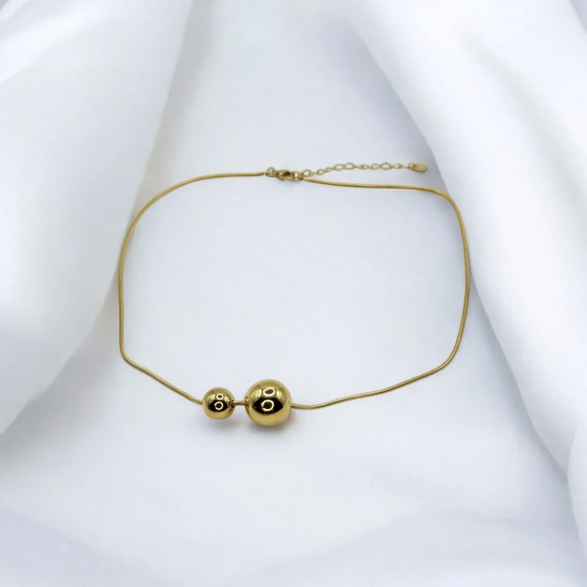 Collier Duo Sphères Dorées