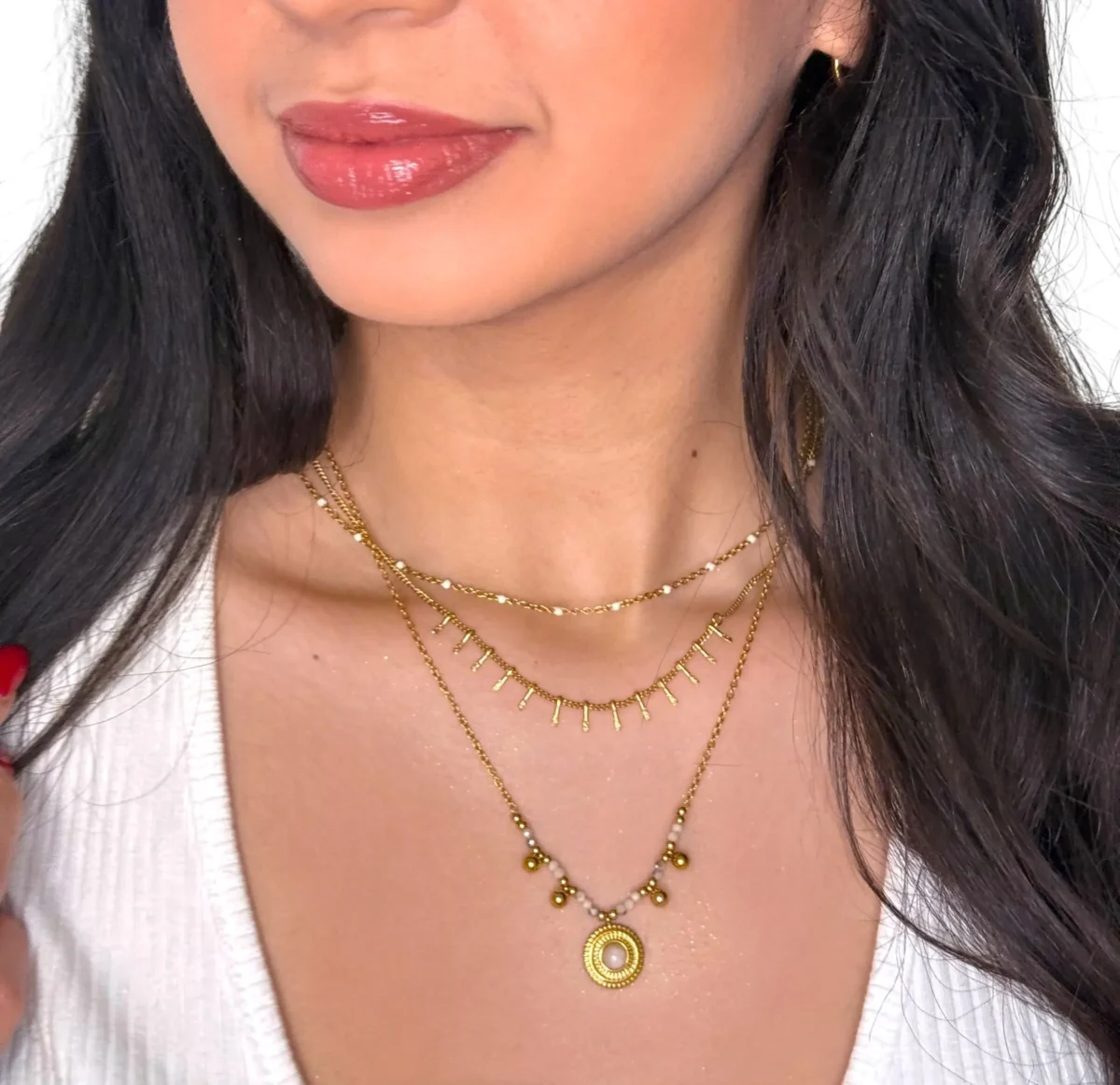 Collier Multi Rang Perles