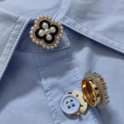 Couvre-boutons Fleur Perles