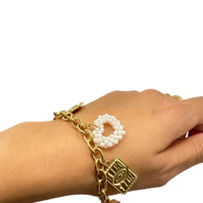 Bracelet Œil Dore Perle