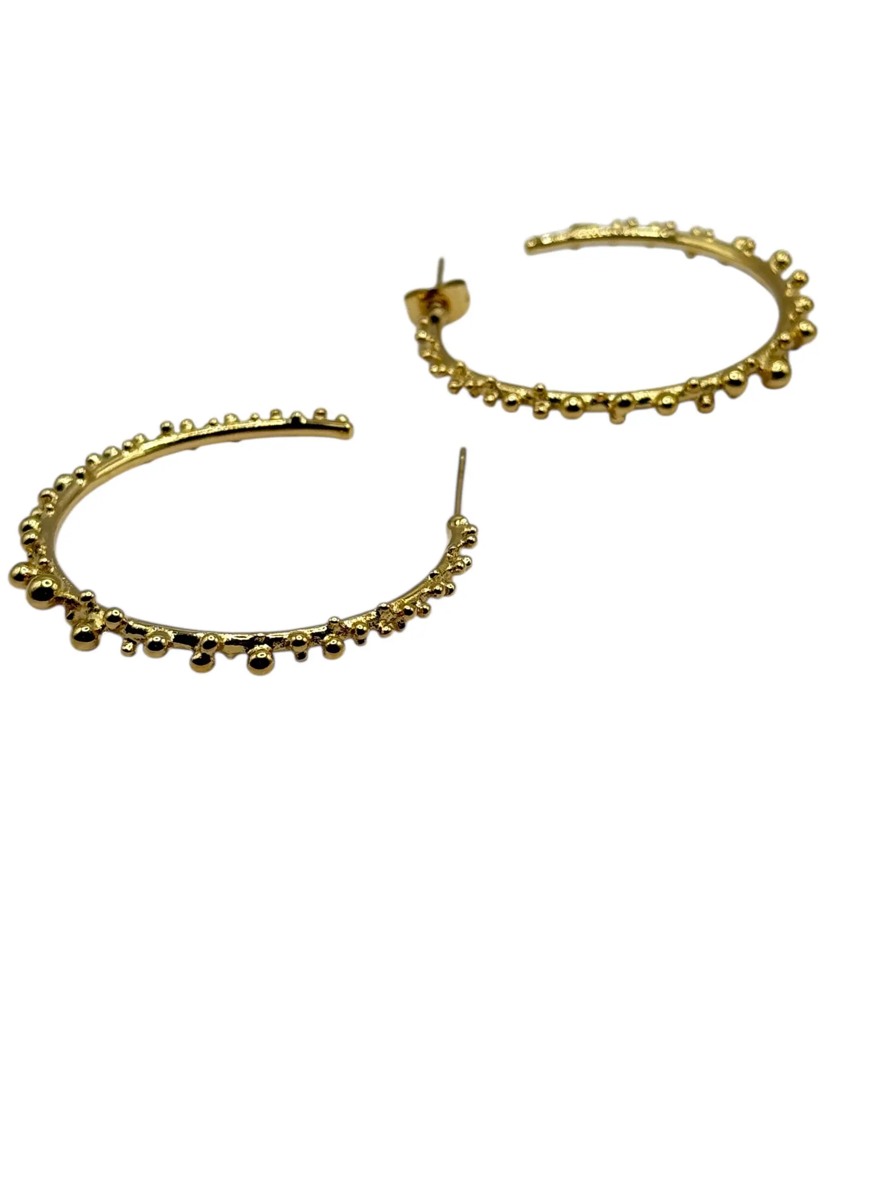 Créoles Dorées Billes 3 Créoles Dorées Billes