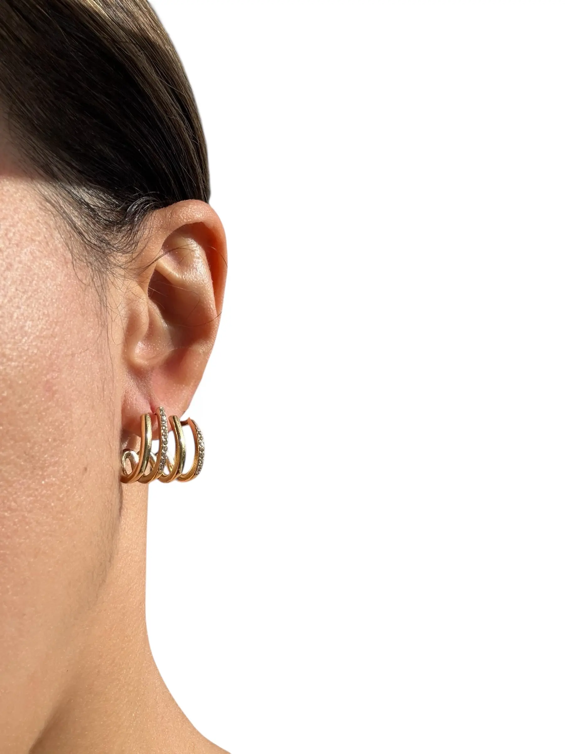 Créoles Dorées Multi Anneaux 2 Créoles Dorées Multi Anneaux