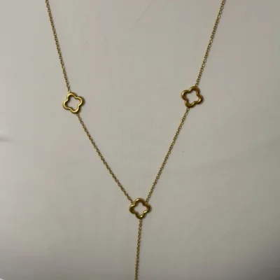 Collier-Sautoir-Trefles-Long-en-Acier-Inoxydable