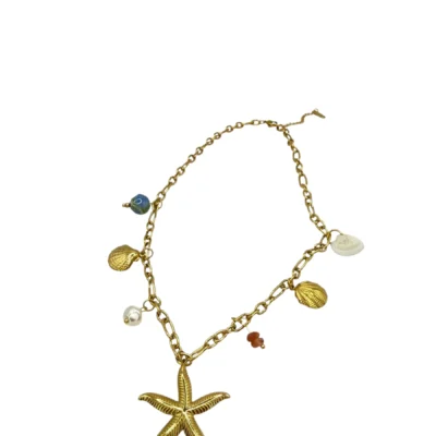 Collier Doré Étoile de Mer et Coquillages - Acier Inoxydable