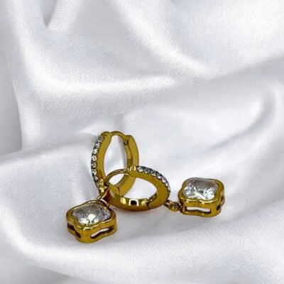 Boucles d'Oreilles Trefle Dorees