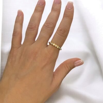 Bague Ouverte Dorée Strass