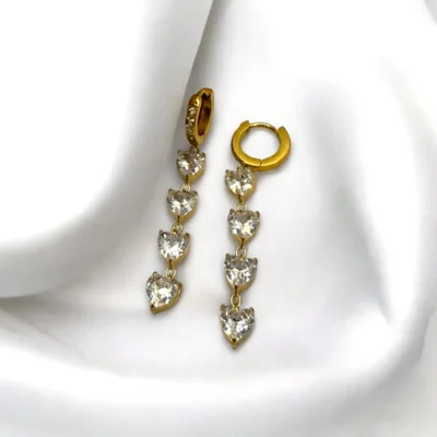 Boucles d'Oreilles Cœurs Dorés Éclatants