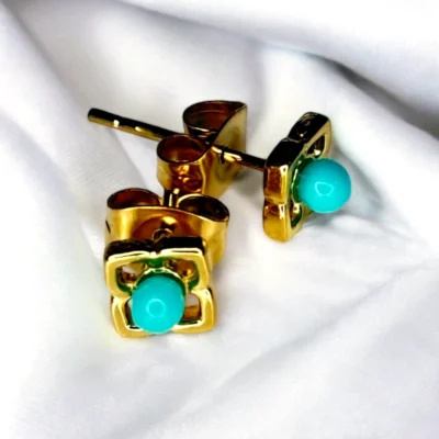 Boucles d'Oreilles Mini Trèfle Azur