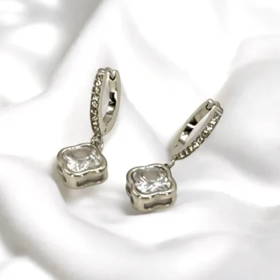 Boucles d'Oreilles Trèfle Argentées