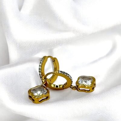 Boucles d'Oreilles Trefle Dorees