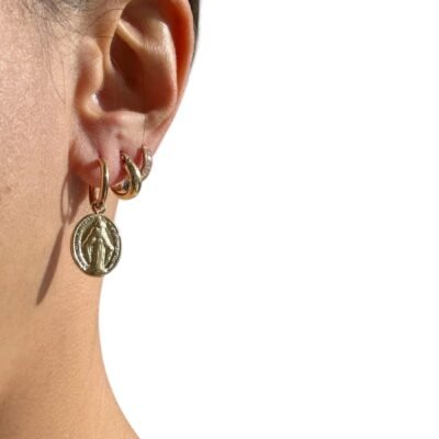 Boucles d'Oreilles Médaillon Relief